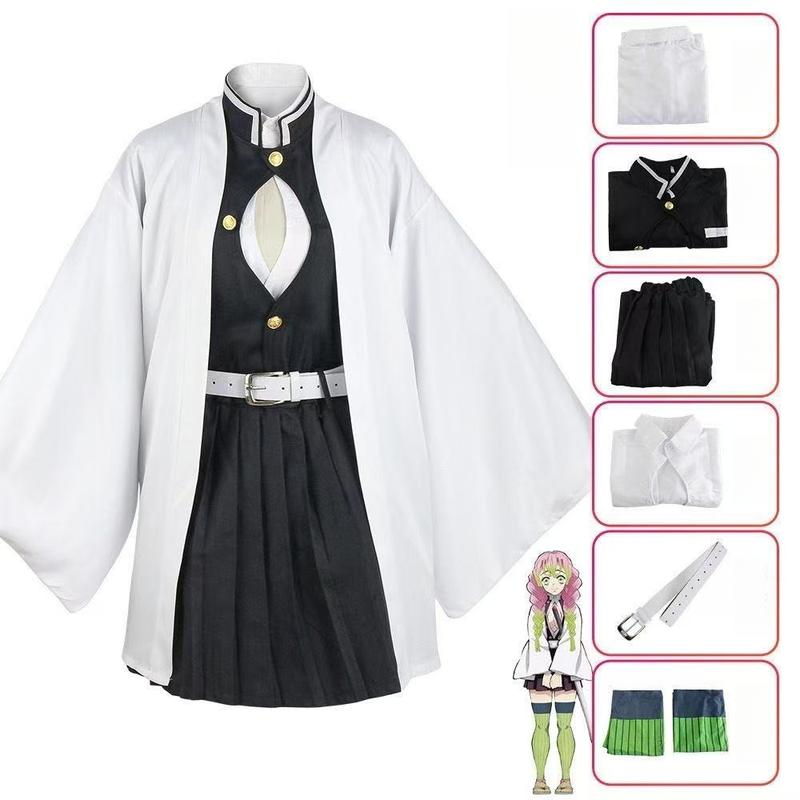 Trang phục cosplay, Chủ đề Thanh Gươm Diệt Quỷ, Bộ đầy đủ Kanroji Mitsuri, Thích hợp cho trẻ em và người lớn, Lý Tưởng cho Halloween, Trang phục hóa trang 0