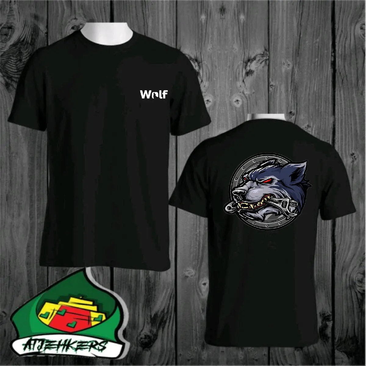 Kaos Distro Import | Desain Srigala Simple Dan Elegan | cottoncombed24s Katun Abu Baju