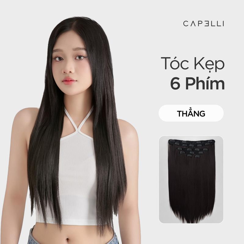 Bộ Tóc Kẹp 6 Phím CAPELLI Thẳng	Straight 45-55cm