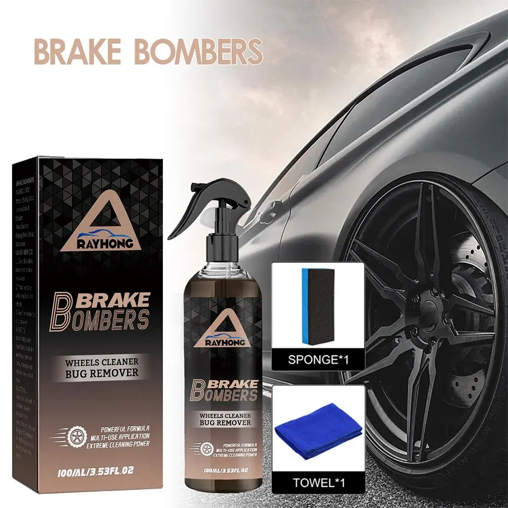 Professional Wheel Cleaner Spray For Cars Removes Dust Protects Wheels Brake Discs From Rust W0O3