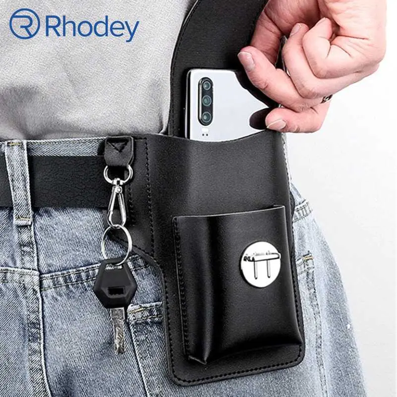 Rhodey Tas Pinggang Smartphone Holster PU Leather - FSN25 Kulit