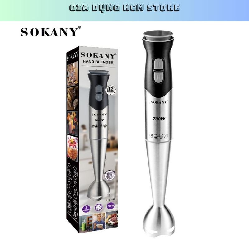 Máy xay cầm tay Sokany 748 (4 LƯỠI DAO ) công suất 700W đa năng dễ sử dụng, xay cháo ăn dặm cho bé , Xay sinh tố công suất mạnh xay cực nhuyễn