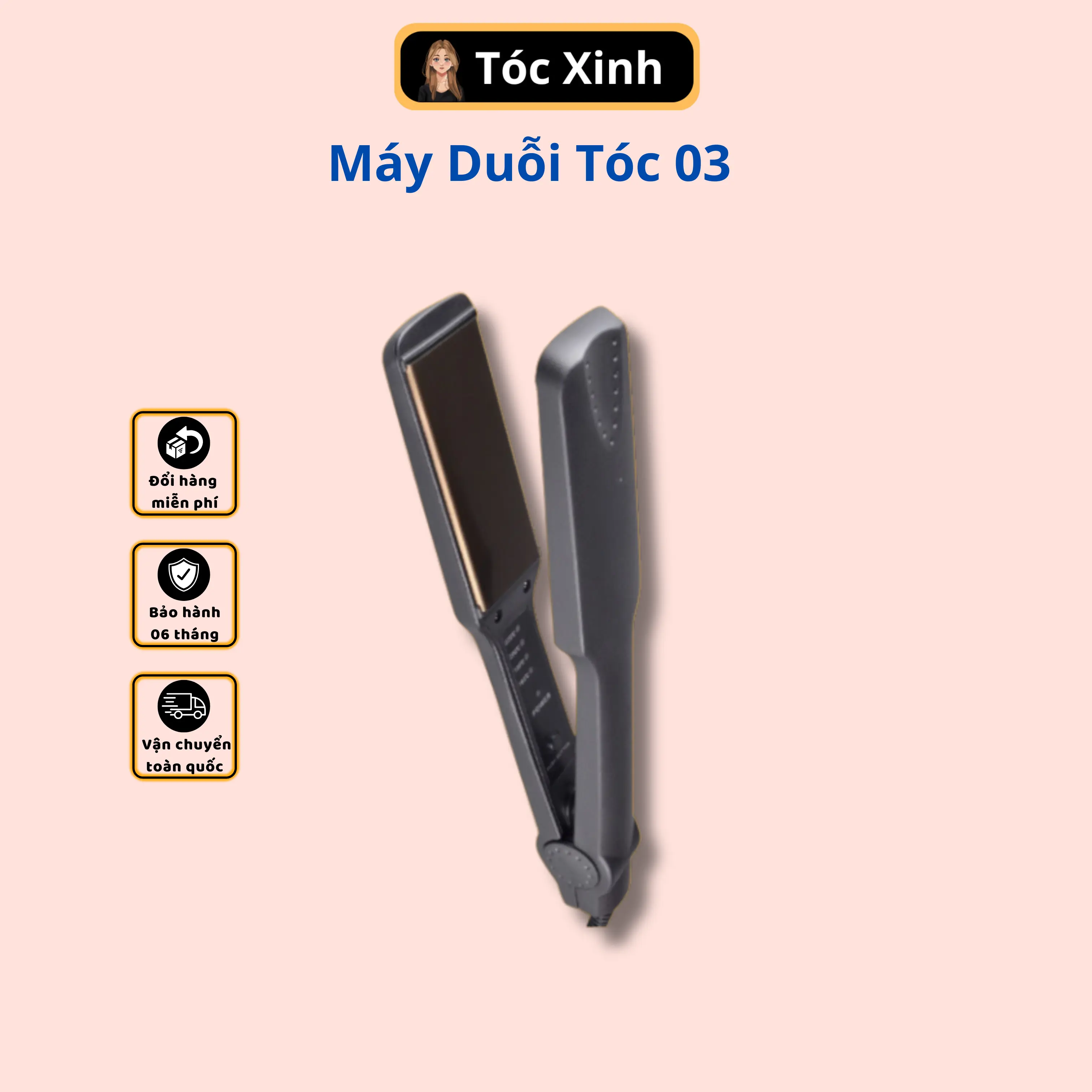 Máy Duỗi - Ép Tóc 4 Mức Nhiệt Điều Chỉnh Duỗi 03 Tóc Xinh 99