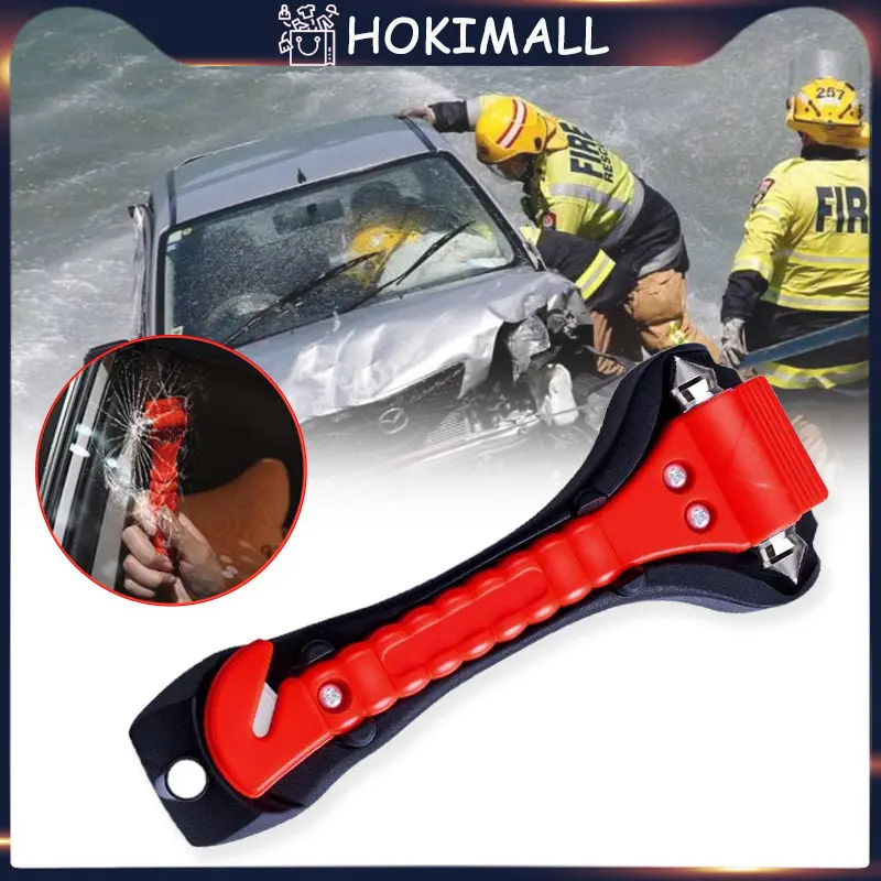 2in1 Palu Pemecah Kaca Mobil Emergency Glass Hammer Holder Belt Cutter