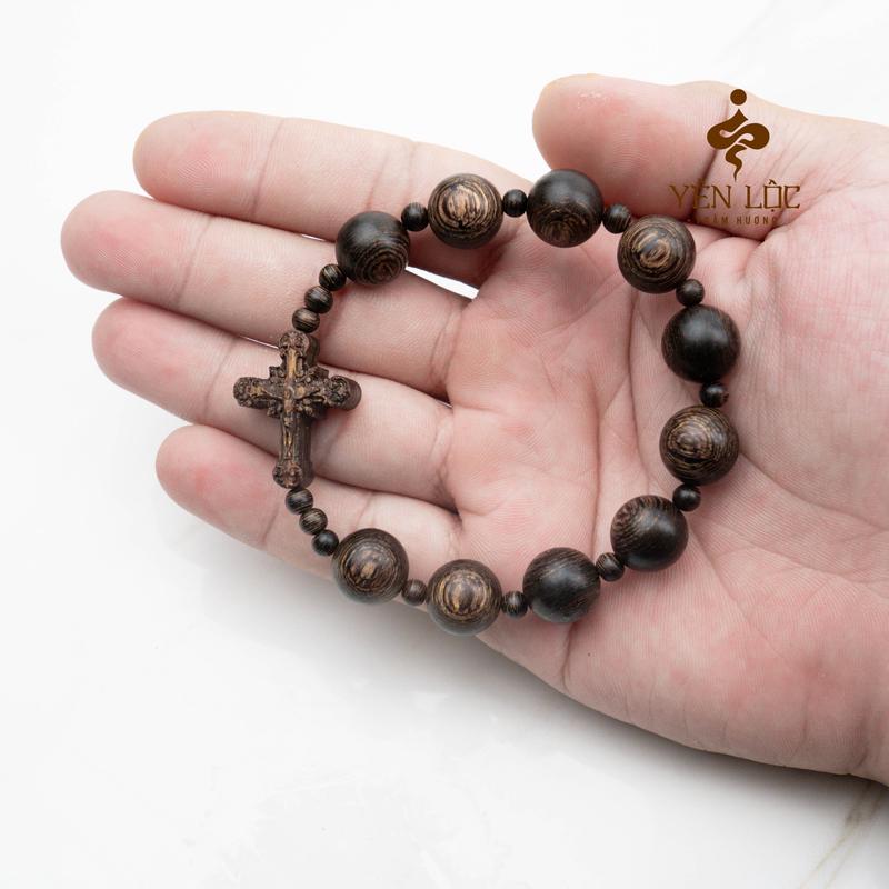 Vòng Mân Côi - Trầm Sánh Chìm Size Nam Nữ (Mua một, tặng một Hộp Gấm, dây dự phòng, 2 hạt trầm)
