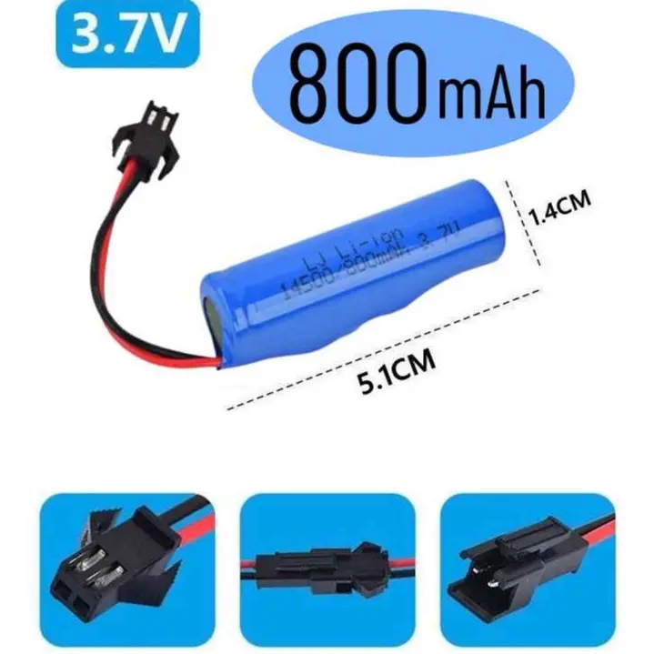 แบตเตอรี่รถบังคับ 3.7v  ความจุ 800mAh แบตเตอรี่ชาร์จ แบตรถดั้ม แบตรถไต่หิน ปืนฉีดน้ำ เล่นน้ำ สงกรานต์