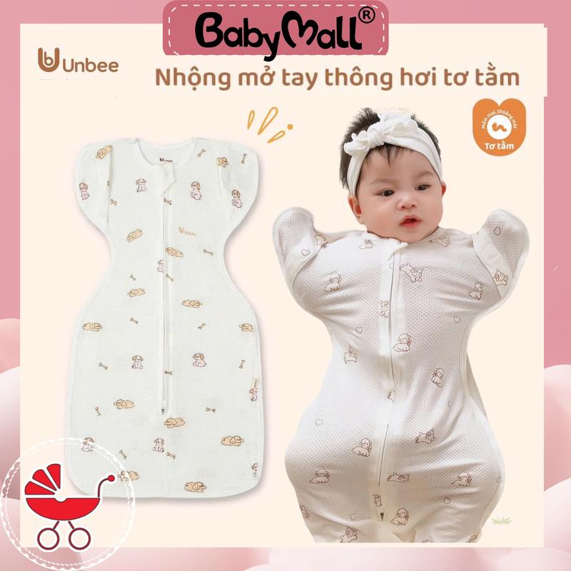  Nhộng chũn Unbee thông hơi tơ tằm siêu thoáng mát cho bé sơ sinh 6895 Heo 