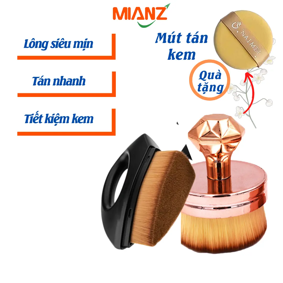 Cọ trang điểm tán kem nền cao cấp - cây đánh phấn nền lông dày mềm tán kem siêu nhanh Mianz Group