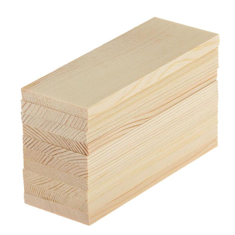 Bảng điều khiển hình chữ nhật bằng gỗ tự nhiên, Gói 10, 10cm, để làm mô hình và thủ công 0