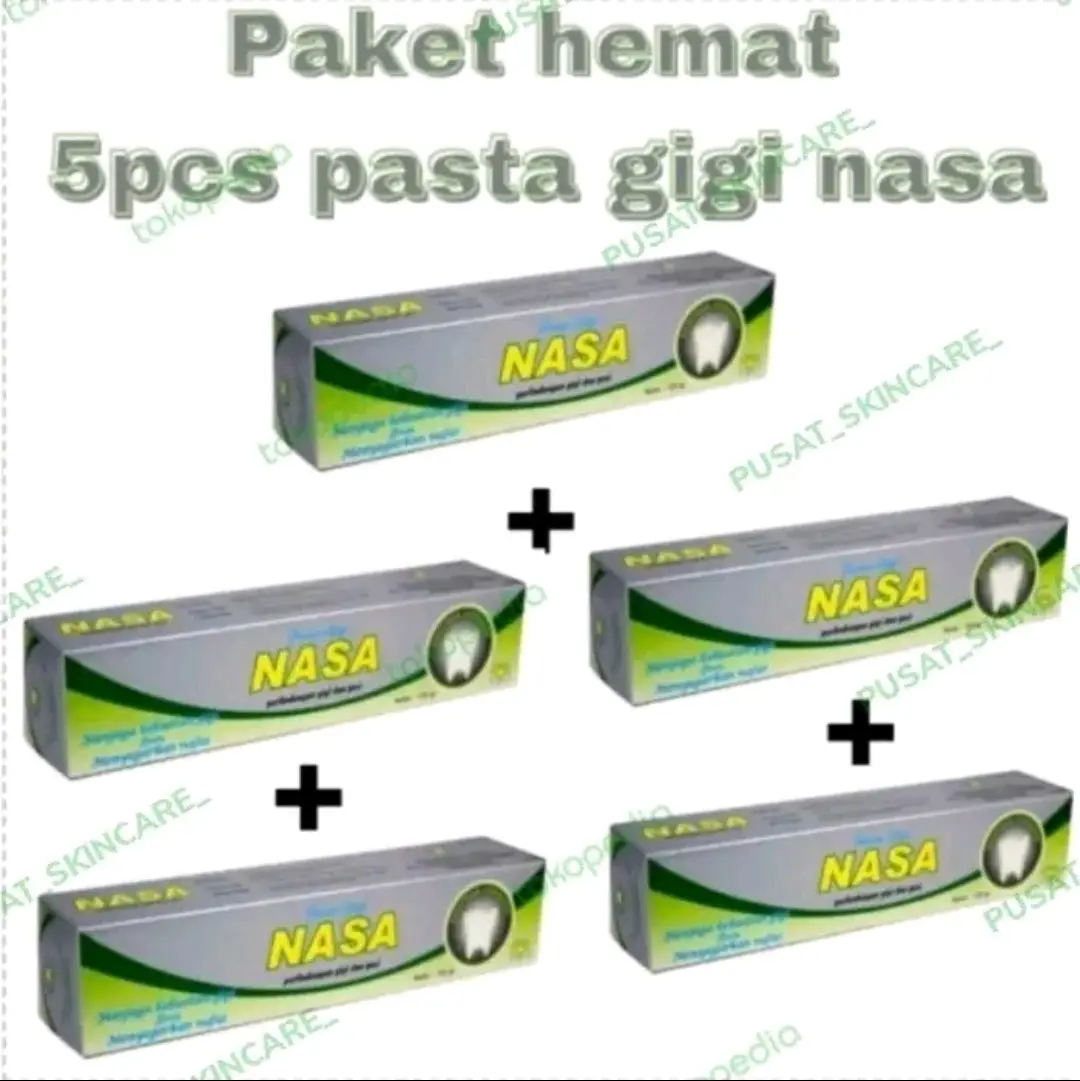 pasta gigi nasa promo isi 5 pcs paket hemat pemutih gigi perontok karang gigi menghilangkan bau mulut memutihkan gigi Pelindung Gusi