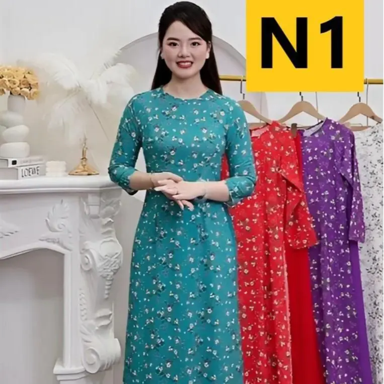 Bộ Áo dài lụa, in sắc nét, mềm mịn, sang đẹp  Women Nữ