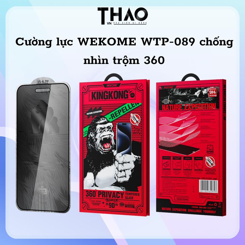 Kính cường lực WEKOME KINGKONG WTP-089 Chống Nhìn Trộm 360 độ dành cho iPhone, chống trộm 4 cạnh, bảo vệ máy khỏi va đập và trầy xước Phụ Kiện