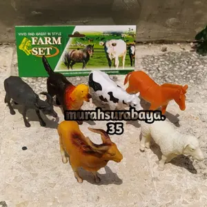 Mainan Hewan Karet Animal Farm Set 720F Mainan Miniatur Hewan Set Isi 6 Pcs Edukasi Binatang  Peliharaan Sapi Domba Anjing Kerbau Kuda Kambing Animals Farm Set Isi 6 Pcs Ukuran Sedang Kemasan Kantong