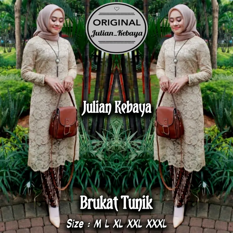Setelan Kebaya Brokat Tunik Untuk Acara Pesta Kondangan Tunangan Wisuda Dress Wanita Baju Atasan Lamaran Mewah Remaja Dewasa 2