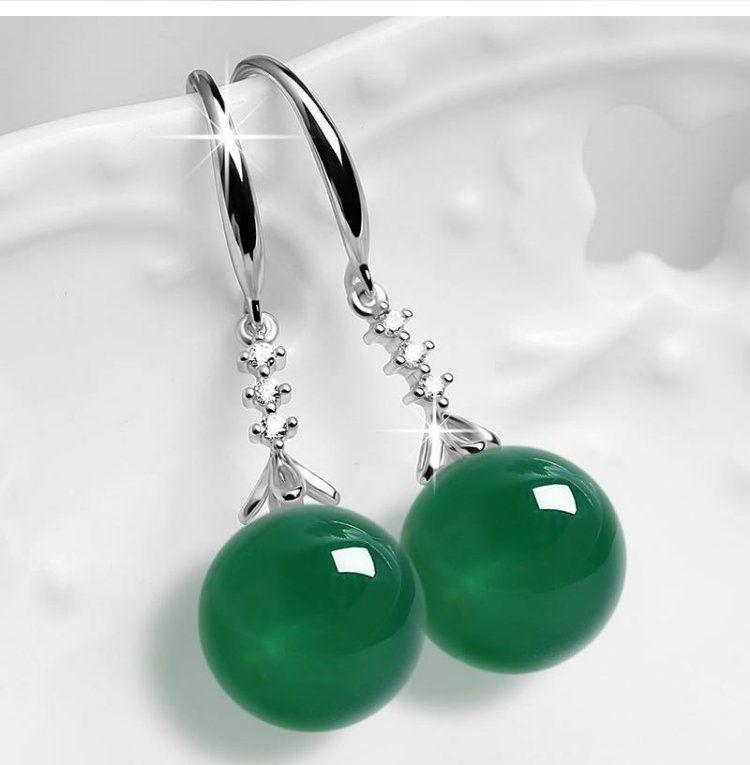 Product Introduction of Hoa Tai Bạc, Thiết Kế Thanh Lịch, Dành Cho Phụ Nữ, Chalcedony Và Mã Não Xanh, Bán Chạy Trên Internet, Hoa Tai Dài Ngọc Lục Bảo Mới, Hoa Tai Chống Trang Sức 4