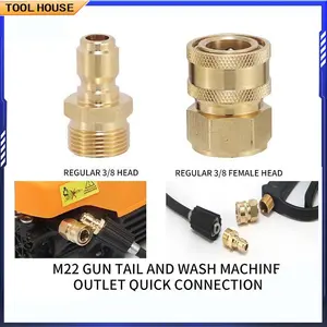 COD  Konektor M22 laki-laki & M22 wanita melepaskan cepat tekanan mesin cuci 1/4 wanita, m14 laki-laki benang cepat melepaskan pembersih Jet