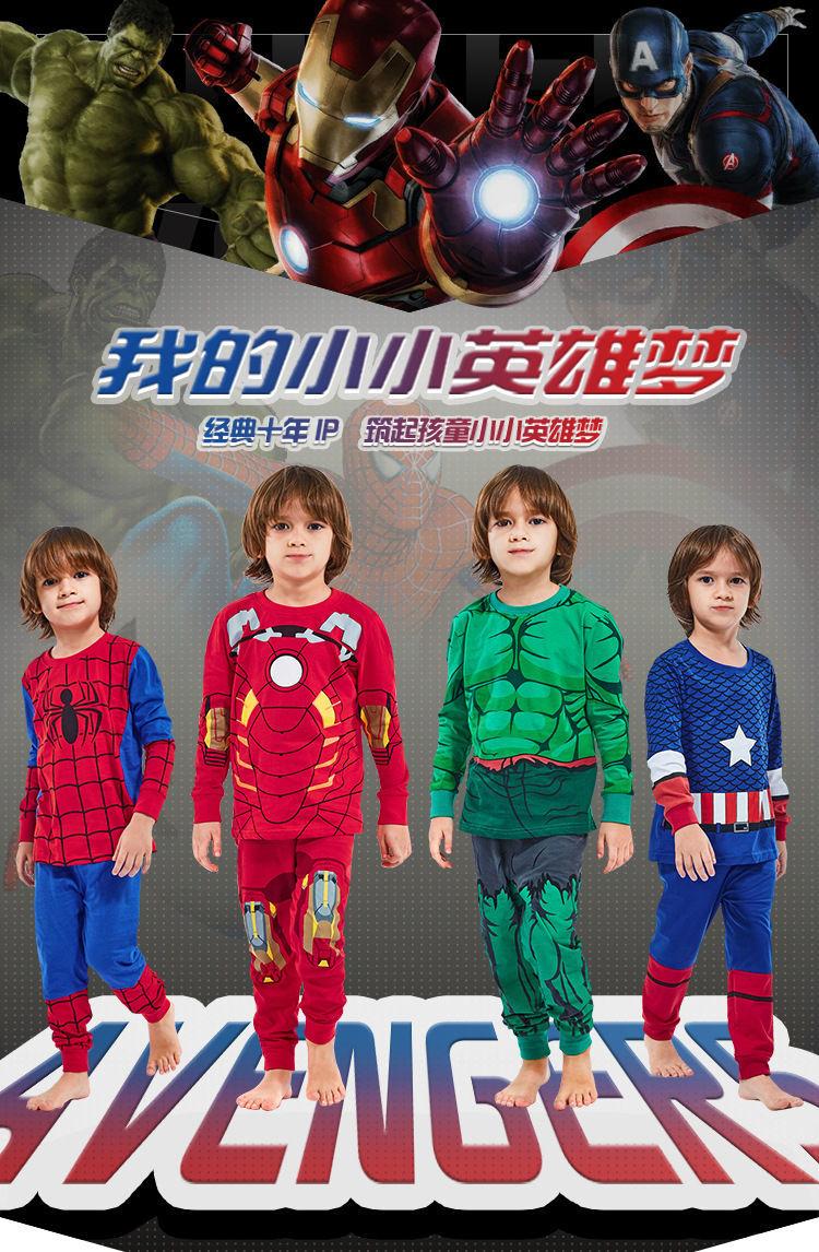 Product Introduction of Quần Áo Trẻ Em, Người Nhện Hoạt Hình Marvel, Bộ Đồ Dài Tay Áo, Đồ Ngủ Batman, Đội Mỹ, Đồ Lót Dài, Người Sắt 2