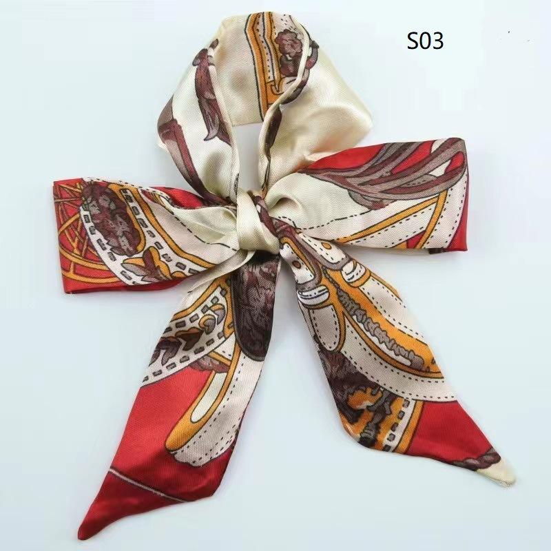 Product Introduction of Hot Sale Classic Retro Decorative Slim Narrow Scarf for Bag Handle Wrapping Small Ribbon Scarf Ladies Neck Scarf 12