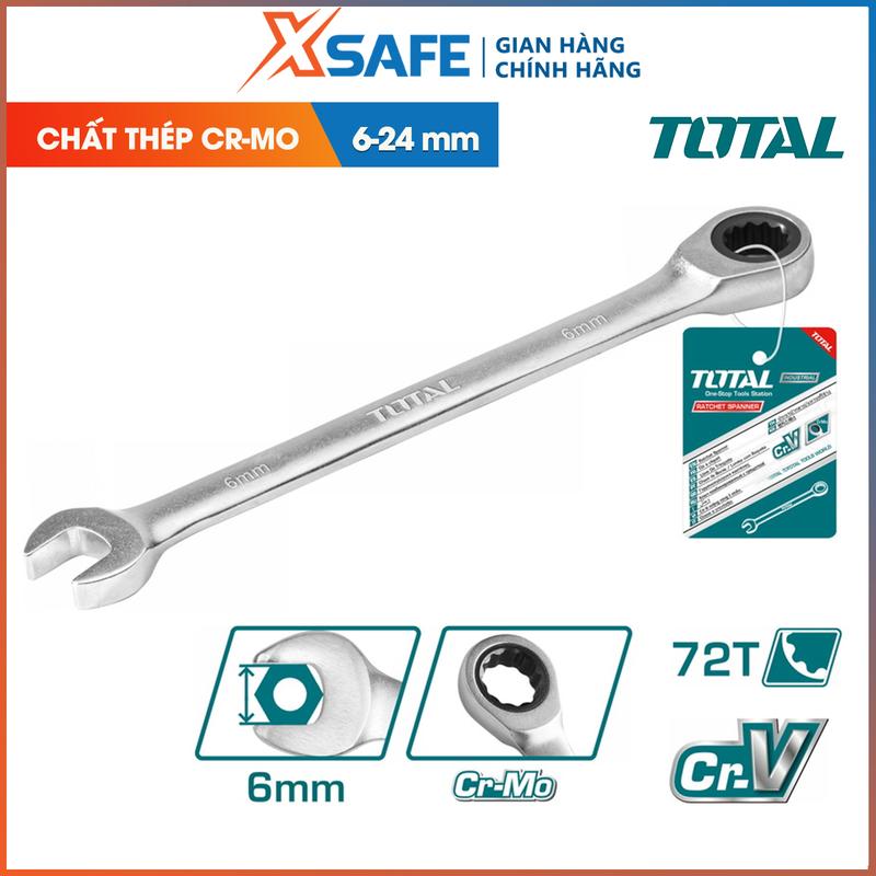 Cờ lê vòng miệng 2 chiều tự động 6-24 mm Total chìa khóa vặn đai ốc nhiều kích thước
