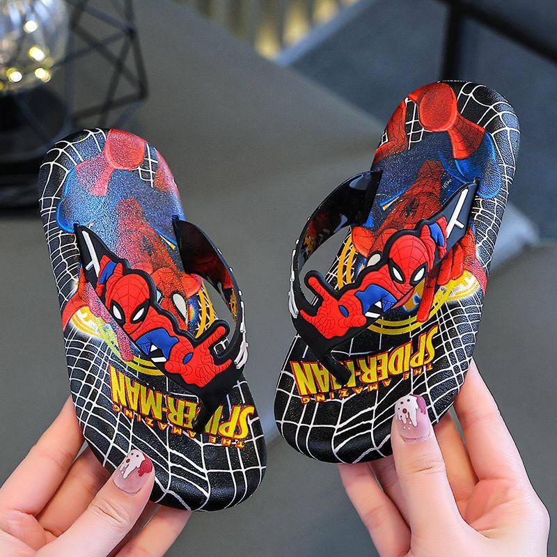 Selipar Budak Lelaki, Tema Spider-Man, Sesuai untuk Musim Panas, Tidak Licin, Tapak Lembut, Untuk Lelaki dan Perempuan, Sesuai untuk Penggunaan Dalaman dan Luaran, Selipar Tumit Rata, untuk Kanak-kanak 6