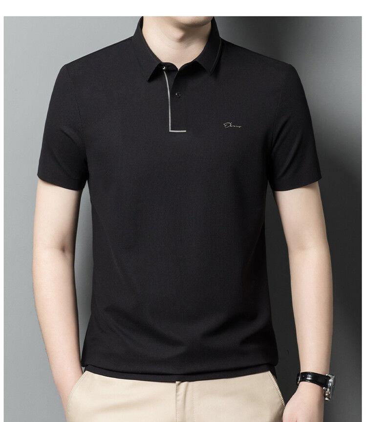 Product Introduction of Áo Thun Nam Ngắn Tay Mùa hè, 100% Cotton Thật, In Ve Áo Nặng, Áo Polo, Dễ Phối Đồ Dáng Rộng Vừa Vặn, Tay Lửng Áo, Dành Cho Nam Giới Menswear Có Cổ 11