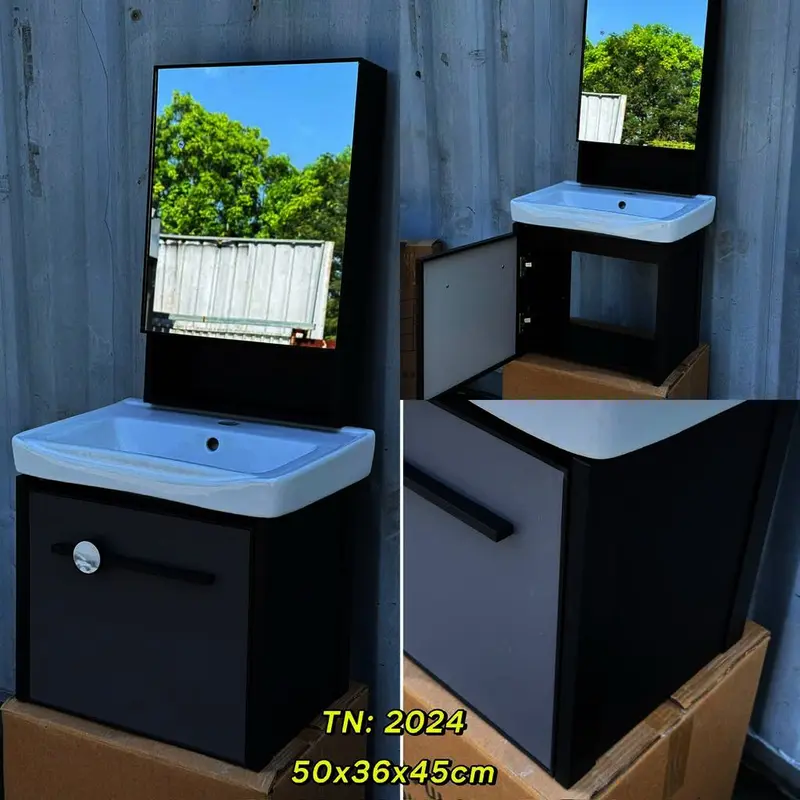 BỘ TỦ LAVABO + TỦ GƯƠNG KÍCH THƯỚC 50*36CM mã T-2024 4