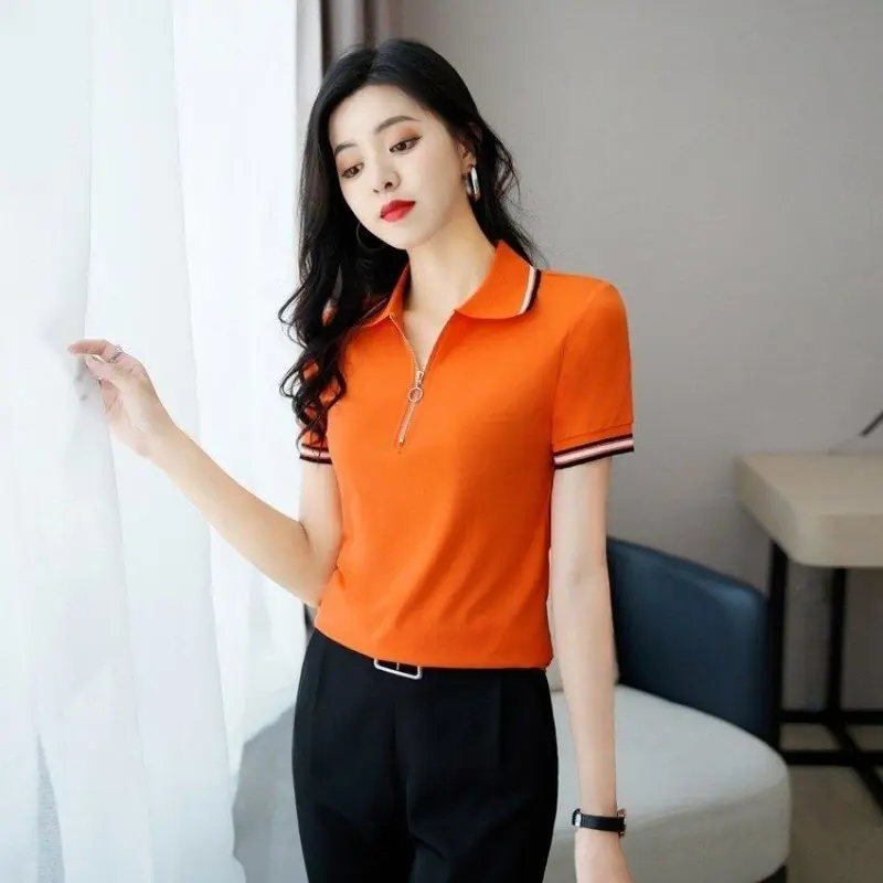 Áo Thun Nữ Cổ Bẻ PONIVA Phối Khóa Mẫu Mới Hot Trend 3