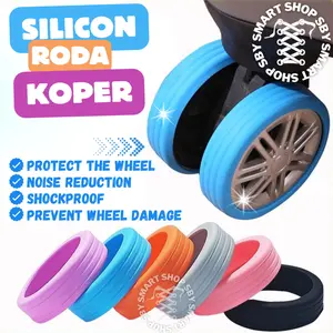 (RODA) Silicon Pelindung Roda Koper Troli Luggage Trolley Wheel Protector Ring Karet Model Garis