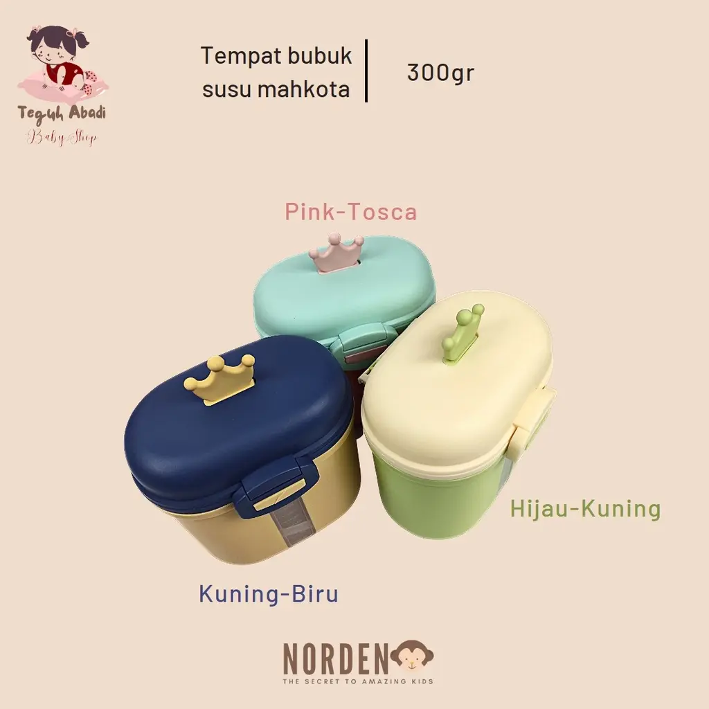 Tempat Bubuk Susu / Snack Bayi Portable  Mahkota 800ml