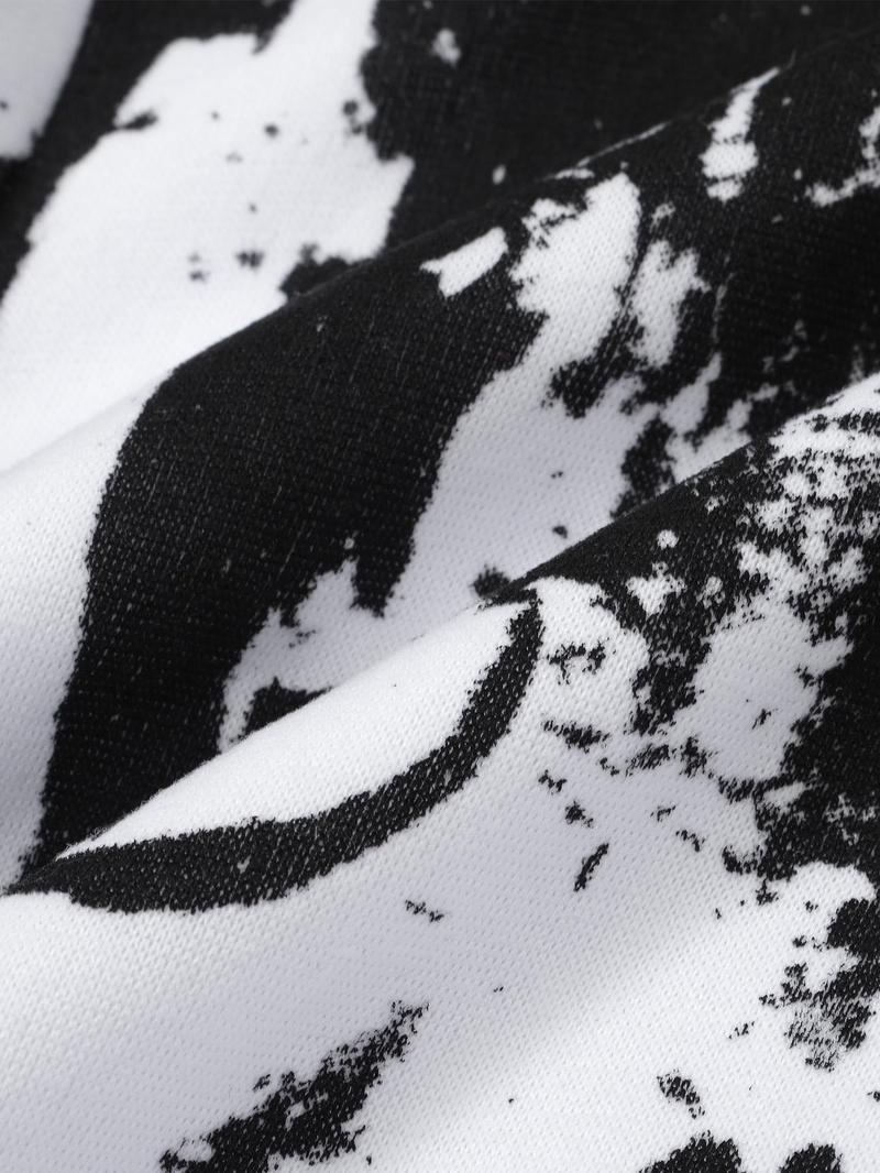 Product Introduction of Unisex Men's Splash Ink Print Drawstring Hoodie, Fashion Long Sleeve Pocket Sweatshirt for Daily Outdoor Wear, Men Clothes Pullover Tops for Spring & Fall, Menswear, Emo Outfits 9