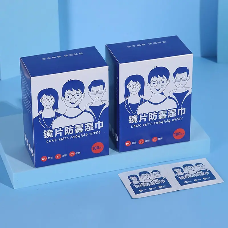 Khăn Lau Chống Sương Mù, 100 Chiếc, Dùng Một Lần, Làm Sạch Ống Kính Kính Mắt Vải Màn Hình Giấy Kính I9C5, Hàng Có Sẵn 6