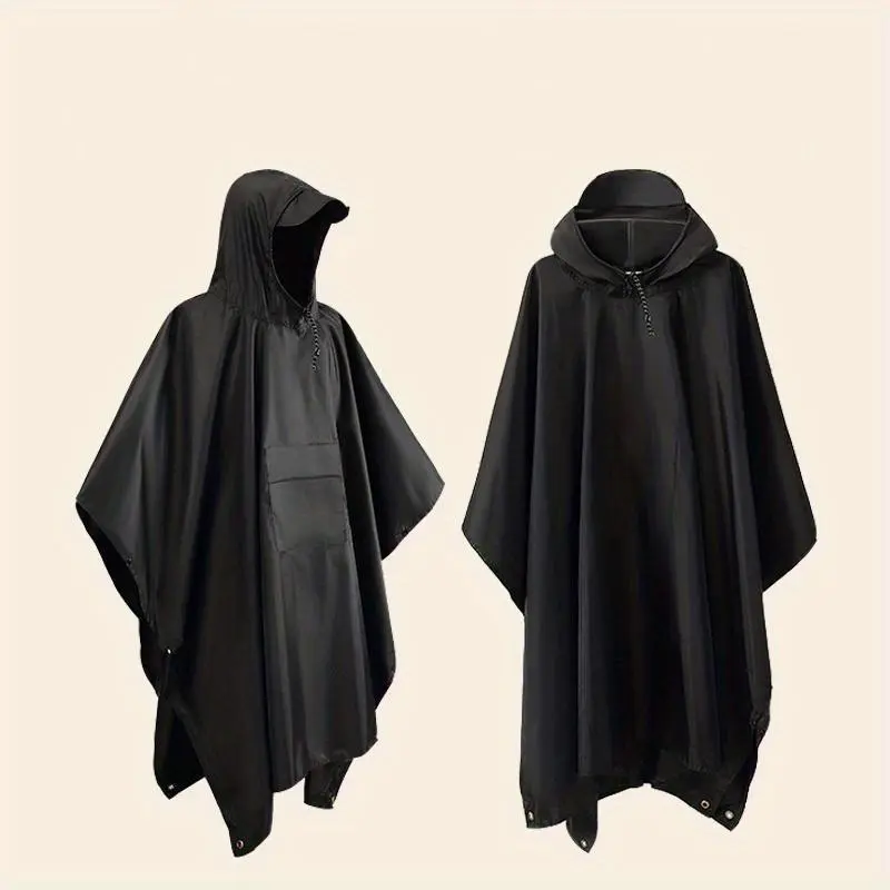 Large Hooded Raincoat, Portable Waterproof Poncho, Multifunctional Outdoor Camping Tent Mat, Holiday Gift 0