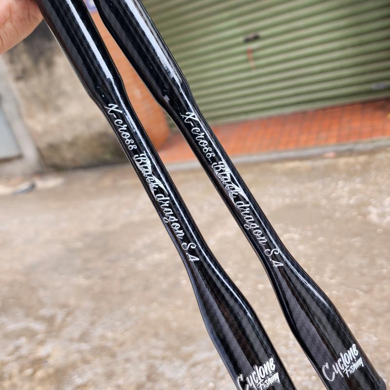 Cần Lure Black Dragon S4 Rồng Đen - Cần Câu Xoắn X Toàn Thân Rẻ Câu Cá Đi Câu