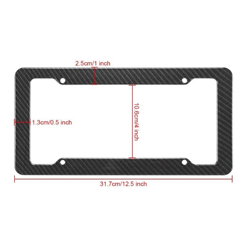 Product Introduction of COD FREE Shipping for Front Rear Black Carbon Bracket W/ Screws,Universal American License Plate Frame Auto AccessoryFiber Number  TAG Cover 17