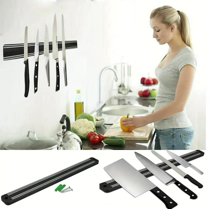 Magnetic Knife Holder, 1 Count Modern Magnetic Kitchen Storage Rack, Multifunctional Kitchen Tool Storage Organizer, Gadgets for The Home, Practical Kitchen Gadgets, Kitchen Accessories 2