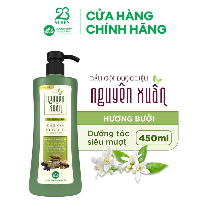 Dầu gội dược liệu Nguyên Xuân Dưỡng tóc Hương bưởi 450ml - Tặng thêm 50ml giá không đổi