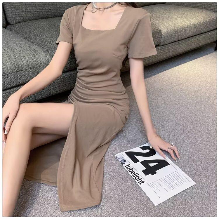 Product Introduction of Fashion Women's Clothing Short Sleeve Dress Feminine Outfit 2021 New Summer Season Slimming Elegant Mid-Length Fashion 14