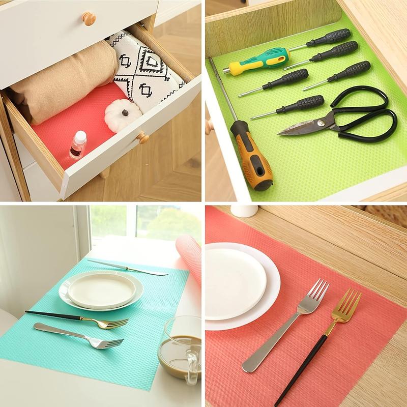 Refrigerator Liner, 4pcs Washable Refrigerator Shelf Liner, Multipurpose Plastic Kitchen Mat, Kitchen Accessories, Refrigerator Accessories 5