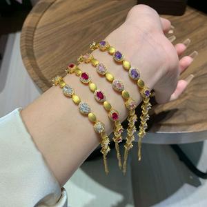 Gelang Lukisan Dawai Telur Merpati, Untuk Wanita, Kraf Vintaj, Lukisan Dawai Itali Emas Perak