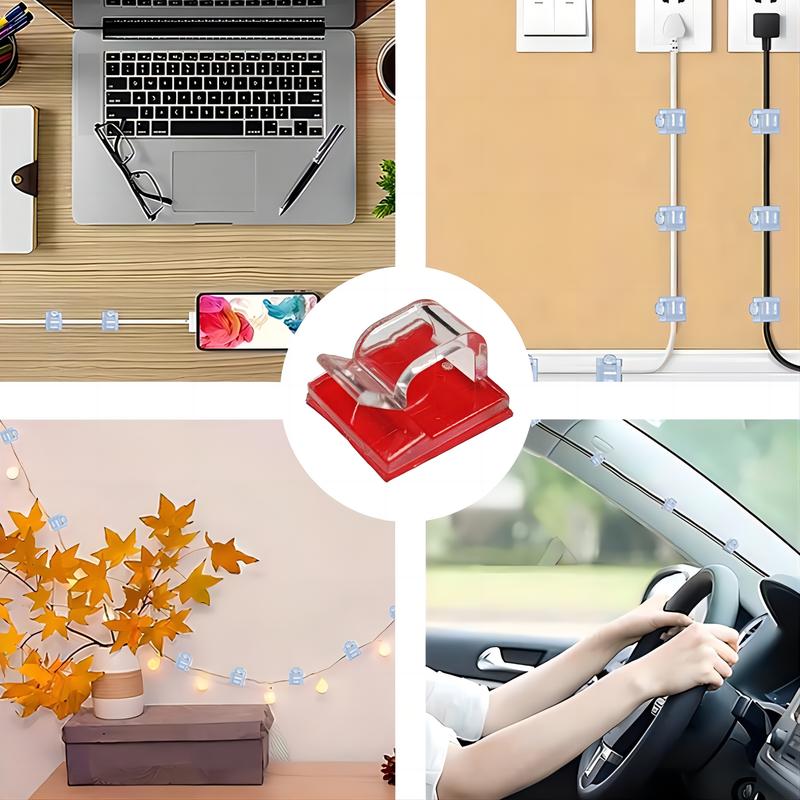 Product Introduction of 10/30/50pcs Self-Adhesive Cable Clips, Desk Organizers For Home Wall Decor 10