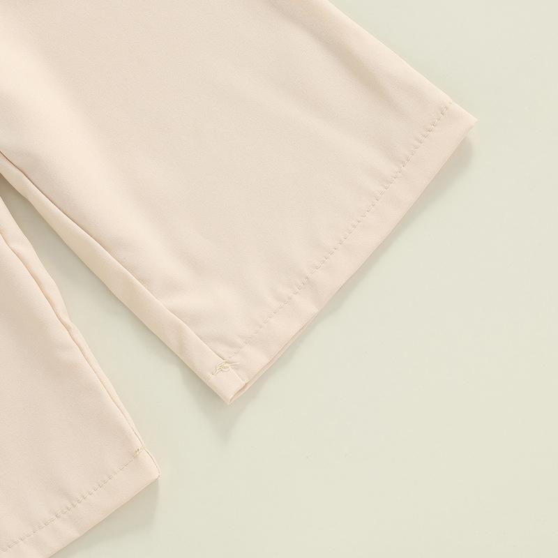 Product Introduction of Áo Jumpsuit Quần Hàng Ngày Cho Trẻ Em, Màu Trơn Cổ Tròn, Không Tay, Áo Liền Quần Flounced, Có Thắt Lưng, Thích Hợp Cho Mùa Hè, Độ Tuổi: 1-6 Tuổi, Màu Xanh Lá Cây / Be 49