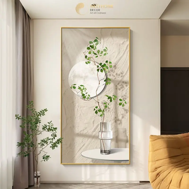 Khổ Lớn - Tranh Treo Tường Tráng Gương Canvas Cao Cấp Tao Nhã Nghệ Thuật Ánh Trăng Cây Lá Nhiệt Đới Mẫu Mới Nhất 2023 1