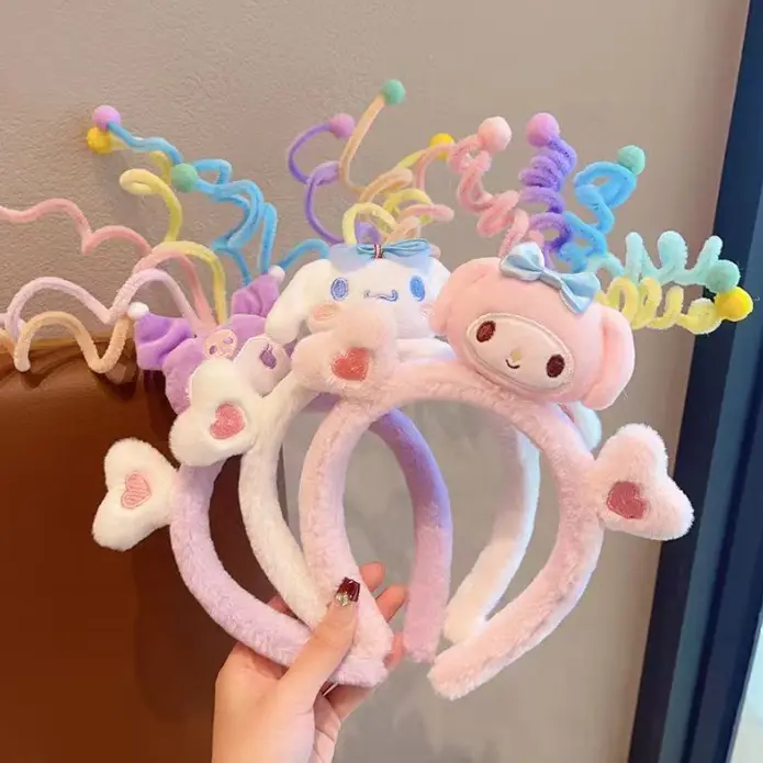 BISA COD F6415 Bando Lucu Motif Karakter / Hairband 3D Unik Imut Motif Kepala Spiral Headbands Hadiah 7