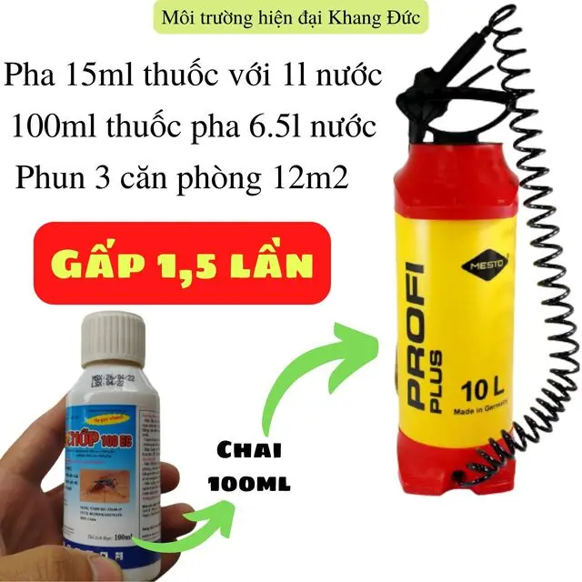 Thuốc Diệt Muỗi Tia Chớp 100EC Hiệu Suất Cao Hơn 1,5 lần Nguyên Liệu Nhập Anh Hạ Gục Nhanh Phun Xịt Hiệu Quả 3
