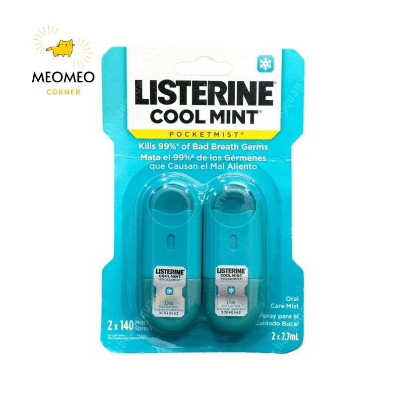  Xịt thơm miệng diệt khuẩn Listerine 7,7ml Mỹ 