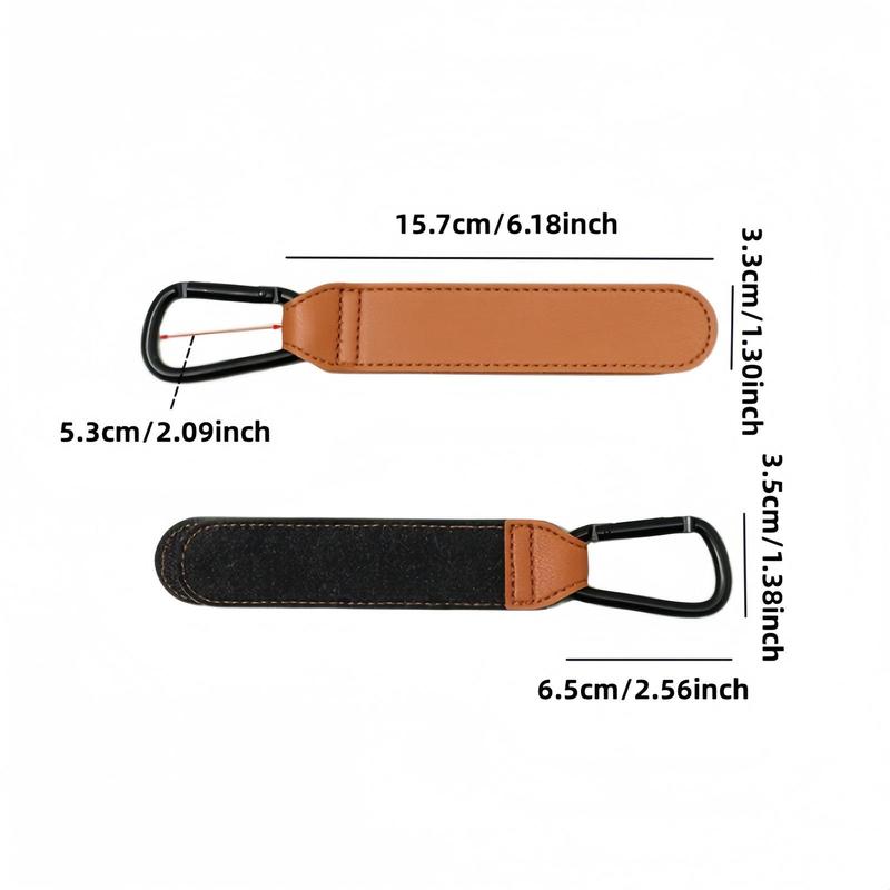 Product Introduction of 2pcs Baby Car Seat Hook, Faux Leather Accessories Stroller Hook For Hanging Bags, Easy To Use, Baby Storage & Organizers Supplies 11