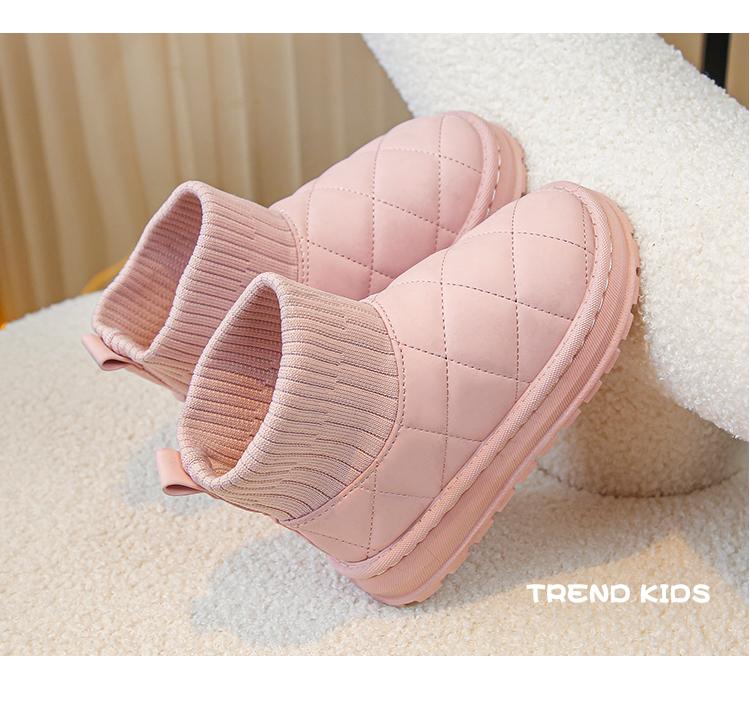 Product Introduction of Children's Boots Sock Style Snow Boots Girls Short Boots Kids Cute Sewing Autumn Winter New Warm Cotton Shoes for Boys Unisex PU 18