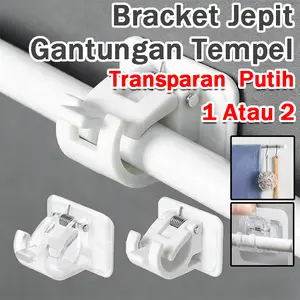 Klip kait braket gorden Tanpa Bor Bracket Tiang Fleksibel Bracket Gorden Bracket Batang Fleksibel Untuk Gorden Kolong Dapur Tiang