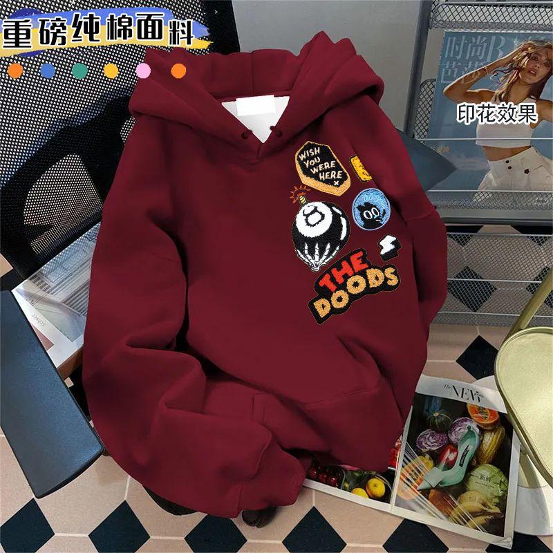 Product Introduction of Áo Hoodie Phong Cách Đường Phố Cho Nam, Phong Cách Năm Mới, In Chữ Mỹ Lót Lông Cừu, Dày Dặn, Dáng Rộng Vừa Vặn, Áo Phong Cách Ins, Dành Cho Nữ 1
