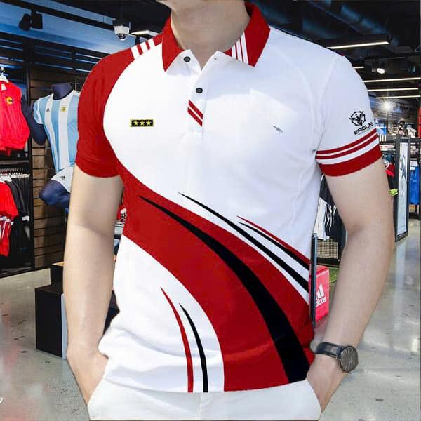 Product Introduction of เสื้อโปโลลายทางสำหรับผู้ชาย บล็อคสี แขนสั้น เสื้อยืดผู้ชายทางการ ใส่สบาย 10